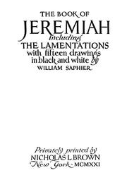 Cover of: The book of Jeremiah, including the Lamentations