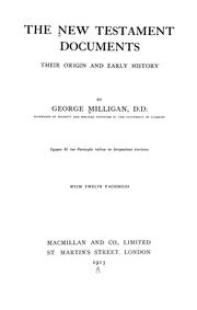 Cover of: The New Testament documents by George Milligan