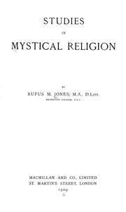Cover of: Studies in mystical religion