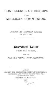 Cover of: Conference of Bishops of the Anglican Communion by Lambeth Conference (1897)