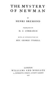 Cover of: The mystery of Newman by Henri Bremond