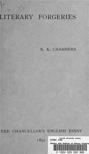 Cover of: The history and motives of literary forgeries by E. K. Chambers