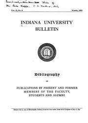 Cover of: Bibliography of publications by present and former members of the faculty, students and alumni.