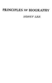 Cover of Principles of biography