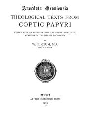 Cover of: Theological texts from Coptic papyri by Walter Ewing Crum Q7964790