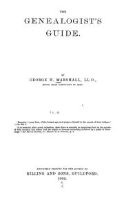 Cover of: The genealogist's guide. by George W. Marshall