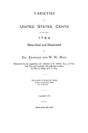 Cover of: Varieties of United States cents of the year 1794