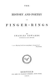 Cover of: The history and poetry of finger-rings