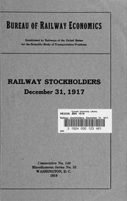 Cover of: Railway stockholders, December 31, 1917