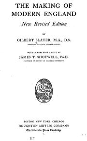 Cover of: The making of modern England. by Slater, Gilbert