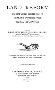 Cover of: Land reform: occupying ownership, peasant proprietary, and rural education