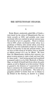 Cover of: A brief account of the finances and paper money of the Revolutionary War.