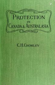 Cover of: Protection in Canada and Australasia