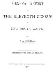 Cover of: General report on the eleventh census of New South Wales