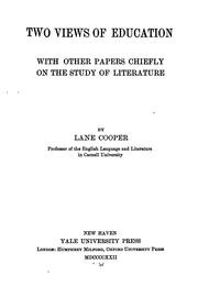 Cover of: Two views of education by Lane Cooper