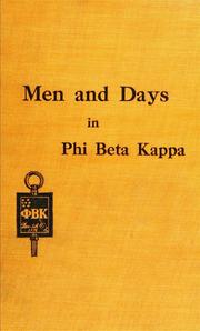 Cover of: Men and days in Phi beta kappa