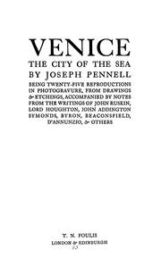 Cover of: Venice: the city of the sea