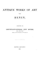 Cover of: Antique works of art from Benin by Augustus Henry Lane-Fox Pitt-Rivers