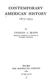 Cover of: Contemporary American history, 1877-1913
