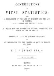 Cover of: Contributions to vital statistics.