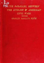 Cover of: The parallel between the English and American civil wars. by Firth, C. H.