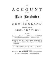 Cover of: An account of the late revolution in New-England