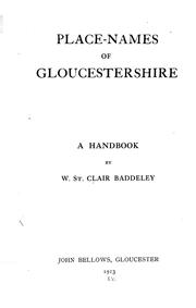 Cover of: Place-names of Gloucestershire by Welbore St. Clair Baddeley