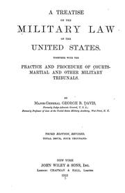 Cover of: A treatise on the military law of the United States. by Davis, George B.