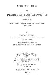 Cover of: A source book of problems for geometry by Mabel Sykes