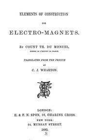 Cover of: Elements of construction for electro-magnets.