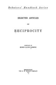 Cover of: Selected articles on reciprocity | E. C. Robbins