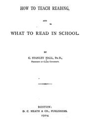 Cover of: How to teach reading: and what to read in school.