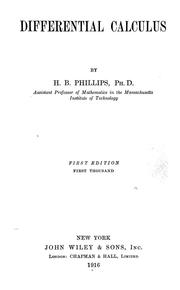 Cover of: Differential calculus by H. B. Phillips