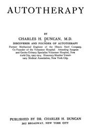 Cover of: Autotherapy by Charles H. Duncan