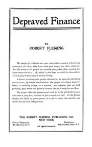 Depraved finance by Robert Fleming