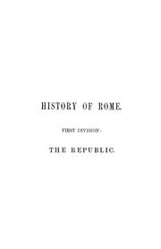 Cover of: History of the Roman republic