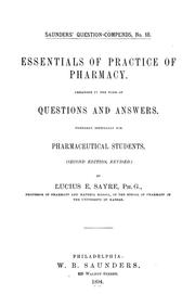 Cover of: Essentials of practice of pharmacy