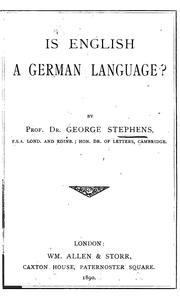 Cover of: Is English a German language?