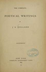 Cover of: The complete poetical writings of J.G. Holland....