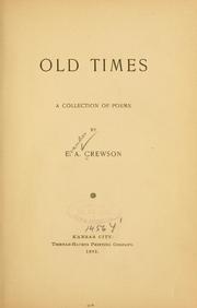 Cover of: Old times: a collection of poems
