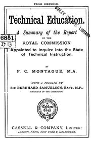 Cover of: Technical education.: A summary of the report of the Royal commission appointed to inquire into the state of technical instruction.