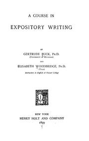 Cover of: A course in expository writing