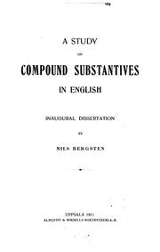 Cover of: A study on compound substantives in English. by Nils Bergsten