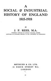 Cover of: A social & industrial history of England, 1815-1918
