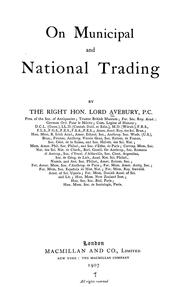 Cover of: On municipal and national trading.