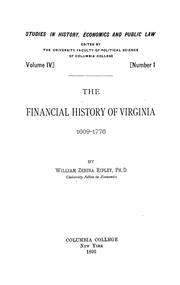 Cover of: The financial history of Virginia 1609-1776