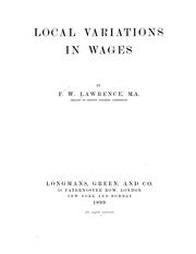 Cover of: Local variations in wages.