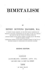 Cover of: Bimetalism by Henry Dunning Macleod