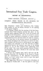 Cover of: Report of the proceedings of the International Free Trade Congress, London, August, 1908