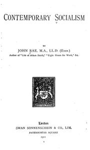 Cover of: Contemporary socialism by Rae, John, Rae, John